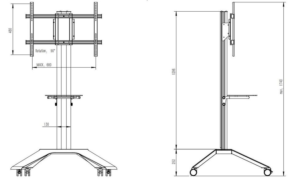 Aluminum Mobile TV Cart best
